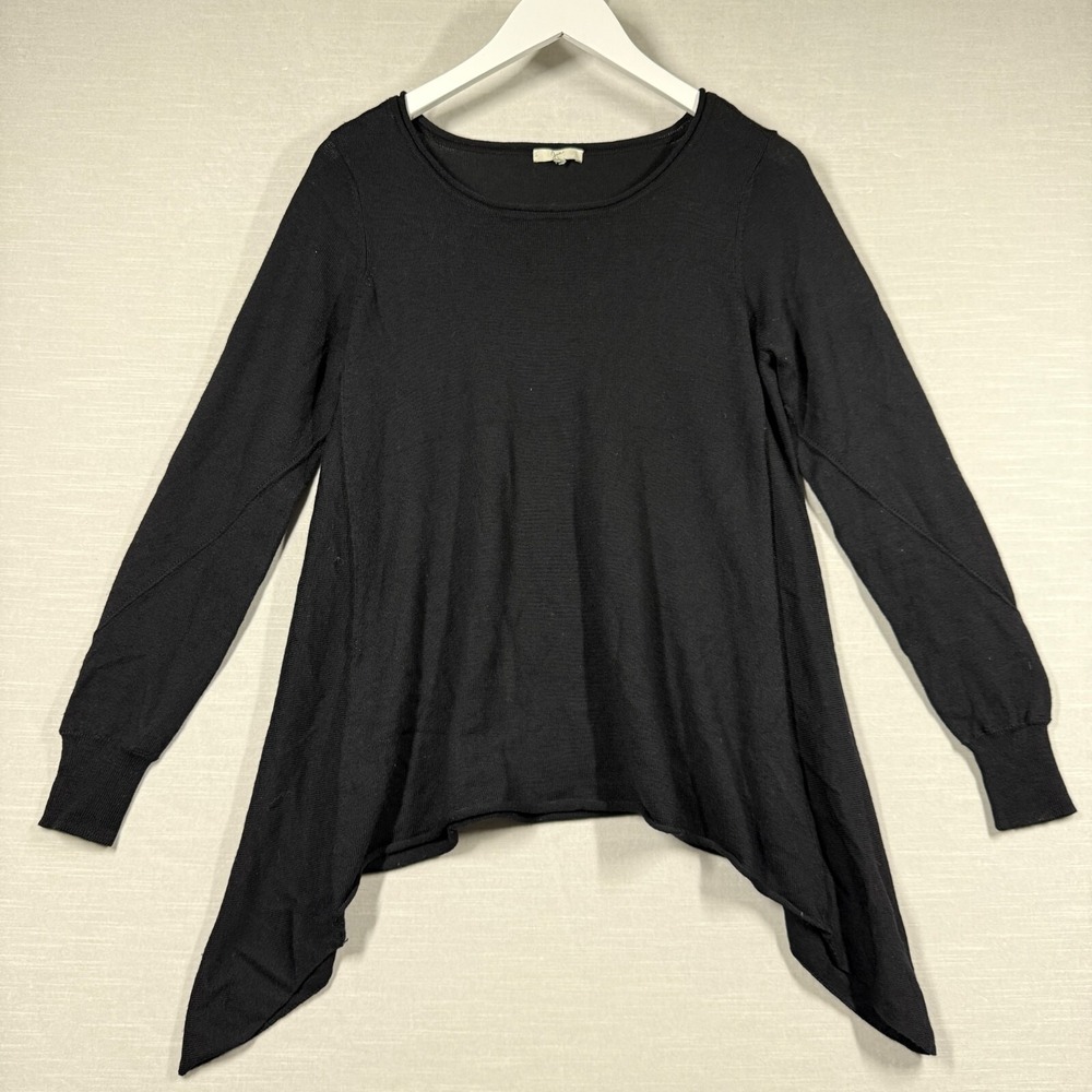Joie Top Womens Small Black Flowy Tunic Merino Wool Incredible Luxury Neutral
